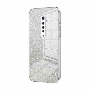 For OPPO Reno2 Gradient Glitter Powder Electroplated Phone Case(Transparent)