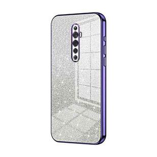 For OPPO Reno2 Z / Reno2 F Gradient Glitter Powder Electroplated Phone Case(Purple)