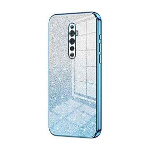 For OPPO Reno2 Z / Reno2 F Gradient Glitter Powder Electroplated Phone Case(Blue)
