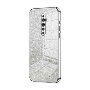 For OPPO Reno2 Z / Reno2 F Gradient Glitter Powder Electroplated Phone Case(Silver)