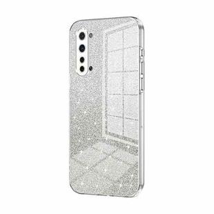 For OPPO Reno3 5G / Find X2 Lite Gradient Glitter Powder Electroplated Phone Case(Transparent)