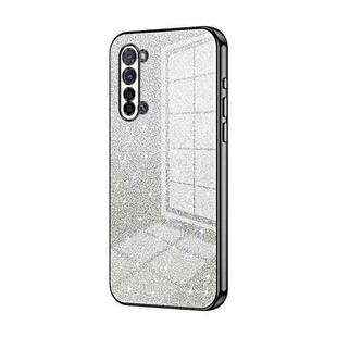 For OPPO Reno3 5G / Find X2 Lite Gradient Glitter Powder Electroplated Phone Case(Black)