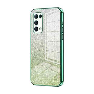 For OPPO Reno5 4G/5G / Reno5 K Gradient Glitter Powder Electroplated Phone Case(Green)