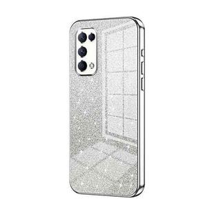 For OPPO Reno5 4G/5G / Reno5 K Gradient Glitter Powder Electroplated Phone Case(Silver)