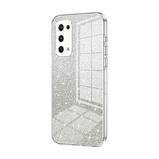 For OPPO Reno5 Pro Gradient Glitter Powder Electroplated Phone Case(Transparent)