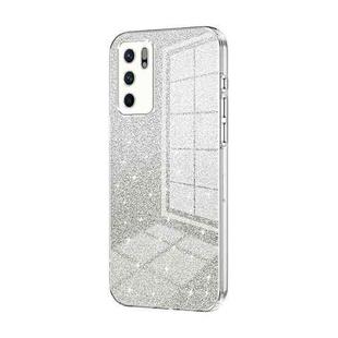 For OPPO Reno6 Indian / Malay Gradient Glitter Powder Electroplated Phone Case(Transparent)