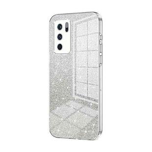 For OPPO Reno6 Pro Indian  Gradient Glitter Powder Electroplated Phone Case(Transparent)