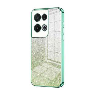 For OPPO Reno8 Pro Gradient Glitter Powder Electroplated Phone Case(Green)