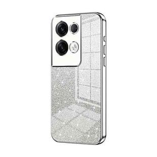 For OPPO Reno8 Pro+ Gradient Glitter Powder Electroplated Phone Case(Silver)