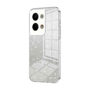 For OPPO Reno9 / Reno9 Pro Gradient Glitter Powder Electroplated Phone Case(Transparent)