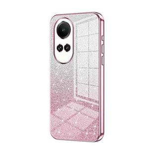 For OPPO Reno10 5G/Reno10 Pro 5G Global Gradient Glitter Powder Electroplated Phone Case(Pink)