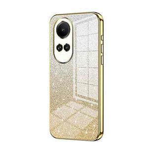 For OPPO Reno10 / Reno10 Pro 5G Global Gradient Glitter Powder Electroplated Phone Case(Gold)