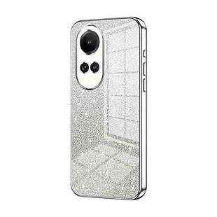 For OPPO Reno10 / Reno10 Pro 5G Global Gradient Glitter Powder Electroplated Phone Case(Silver)