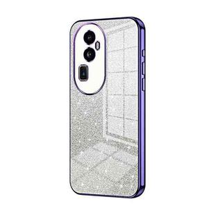 For OPPO Reno10 Pro+ Gradient Glitter Powder Electroplated Phone Case(Purple)