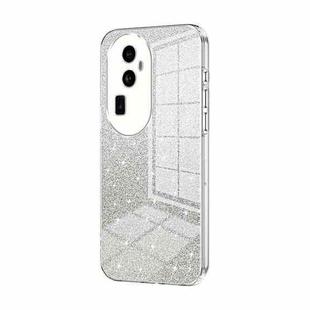 For OPPO Reno10 Pro+ Gradient Glitter Powder Electroplated Phone Case(Transparent)