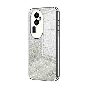 For OPPO Reno10 Pro+ Gradient Glitter Powder Electroplated Phone Case(Silver)