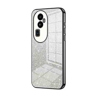 For OPPO Reno10 Pro+ Gradient Glitter Powder Electroplated Phone Case(Black)