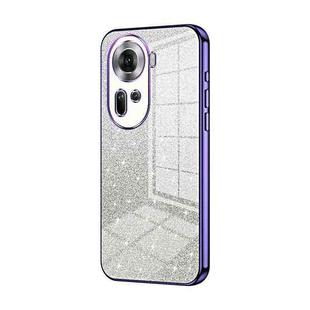 For OPPO Reno11 Global Gradient Glitter Powder Electroplated Phone Case(Purple)