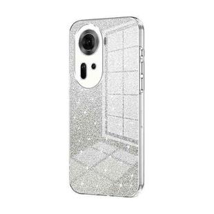 For OPPO Reno11 Global Gradient Glitter Powder Electroplated Phone Case(Transparent)