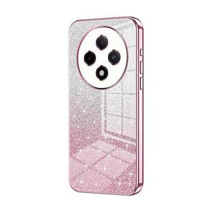 For OPPO A3 Pro Gradient Glitter Powder Electroplated Phone Case(Pink)