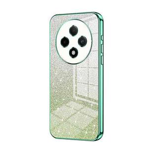 For OPPO A3 Pro Gradient Glitter Powder Electroplated Phone Case(Green)