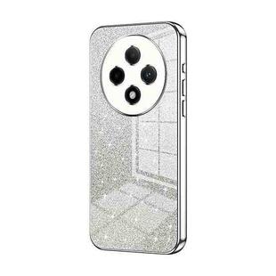 For OPPO A3 Pro Gradient Glitter Powder Electroplated Phone Case(Silver)