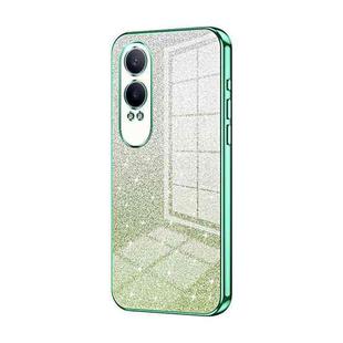 For OPPO K12x Gradient Glitter Powder Electroplated Phone Case(Green)