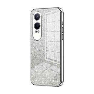 For OPPO K12x Gradient Glitter Powder Electroplated Phone Case(Silver)