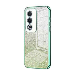 For OPPO A3 Pro Global Gradient Glitter Powder Electroplated Phone Case(Green)