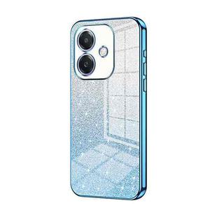 For OPPO A3x Global Gradient Glitter Powder Electroplated Phone Case(Blue)