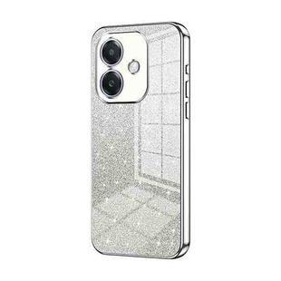 For OPPO A3x Global Gradient Glitter Powder Electroplated Phone Case(Silver)