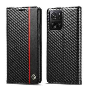 For Xiaomi 13T / 13T Pro LC.IMEEKE Carbon Fiber Texture Flip Leather Phone Case(Vertical Black)