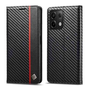 For Xiaomi Redmi 13C / Poco C65 LC.IMEEKE Carbon Fiber Texture Flip Leather Phone Case(Vertical Black)