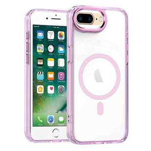 For iPhone 8 Plus / 7 Plus MagSafe Magnetic Clear Phone Case(Pink)