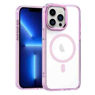 For iPhone 13 Pro MagSafe Magnetic Clear Phone Case(Pink)