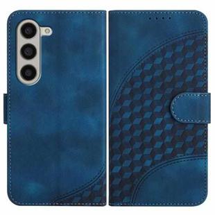 For Samsung Galaxy Z Fold5 5G YX0060 Elephant Head Embossed Phone Leather Case with Lanyard(Royal Blue)