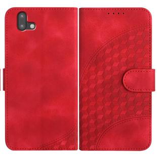 For Fujitsu Arrows U 801FJ YX0060 Elephant Head Embossed Phone Leather Case with Lanyard(Red)