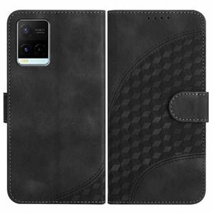 For vivo Y21/Y33s/Y21s YX0060 Elephant Head Embossed Phone Leather Case with Lanyard(Black)