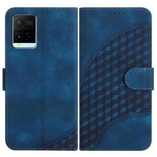 For vivo Y21/Y33s/Y21s YX0060 Elephant Head Embossed Phone Leather Case with Lanyard(Royal Blue)