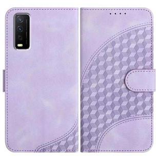 For vivo Y20a/Y20g/Y12a YX0060 Elephant Head Embossed Phone Leather Case with Lanyard(Light Purple)