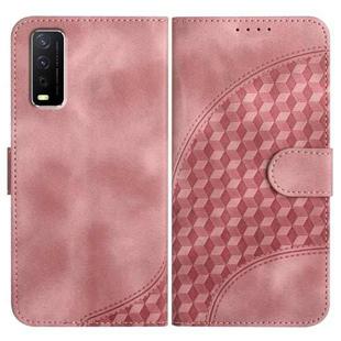 For vivo Y20a/Y20g/Y12a YX0060 Elephant Head Embossed Phone Leather Case with Lanyard(Pink)