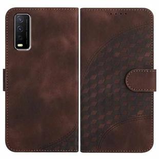 For vivo Y20a/Y20g/Y12a YX0060 Elephant Head Embossed Phone Leather Case with Lanyard(Coffee)