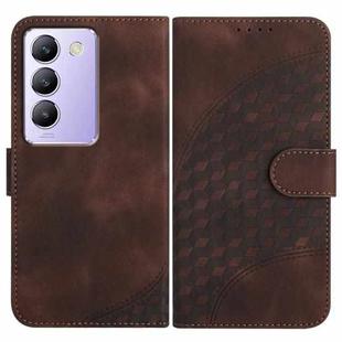 For vivo V30 Lite 5G India/T3 5G IDN YX0060 Elephant Head Embossed Phone Leather Case with Lanyard(Coffee)