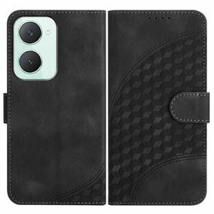 For vivo Y03 4G Global YX0060 Elephant Head Embossed Phone Leather Case with Lanyard(Black)