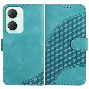 For vivo Y03 4G Global YX0060 Elephant Head Embossed Phone Leather Case with Lanyard(Light Blue)