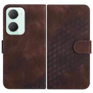 For vivo Y03 4G Global YX0060 Elephant Head Embossed Phone Leather Case with Lanyard(Coffee)