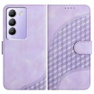 For vivo Y100 5G IDN/Y200e 5G Global YX0060 Elephant Head Embossed Phone Leather Case with Lanyard(Light Purple)