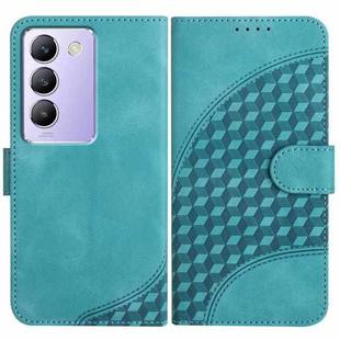 For vivo Y100 5G IDN/Y200e 5G Global YX0060 Elephant Head Embossed Phone Leather Case with Lanyard(Light Blue)