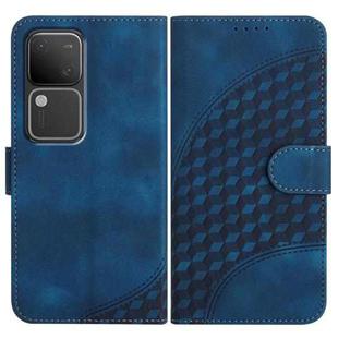 For vivo V30 5G Global/V30 Pro 5G Global YX0060 Elephant Head Embossed Phone Leather Case with Lanyard(Royal Blue)