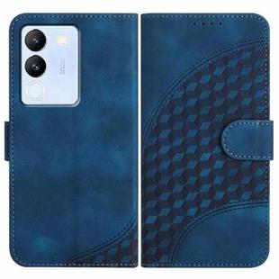 For vivo V30 Lite 5G Global YX0060 Elephant Head Embossed Phone Leather Case with Lanyard(Royal Blue)